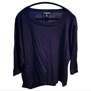 027 CABLE & GAUGE 3XL WOMEN'S BLACK SWEATER WITH BACK BUTTONS